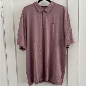 Travis Mathew Men's Polo Shirt in Maroon Micro Stripes